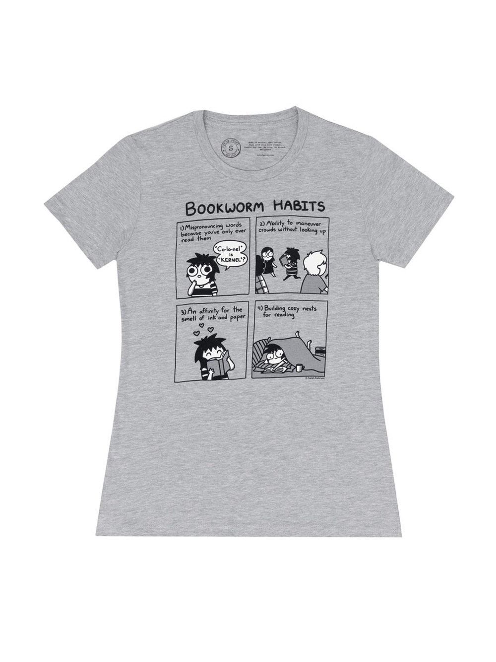 Sarah Scribbles Bookworm T shirt XL NWT